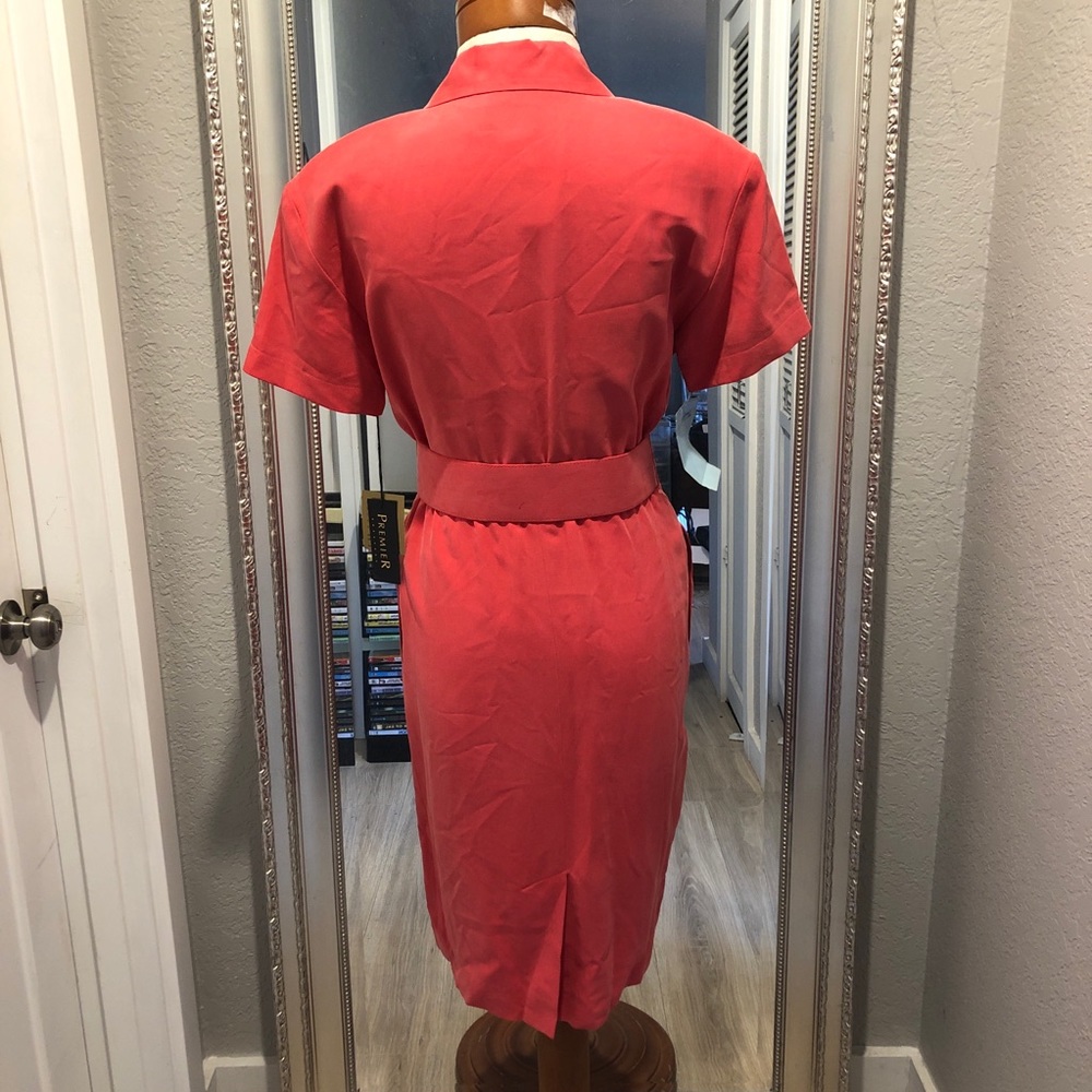 NWT VINTAGE 100% SILK WRAP DRESS W/MATCHING BELT - Picture 3 of 7